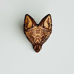 Wooden Fox Pin